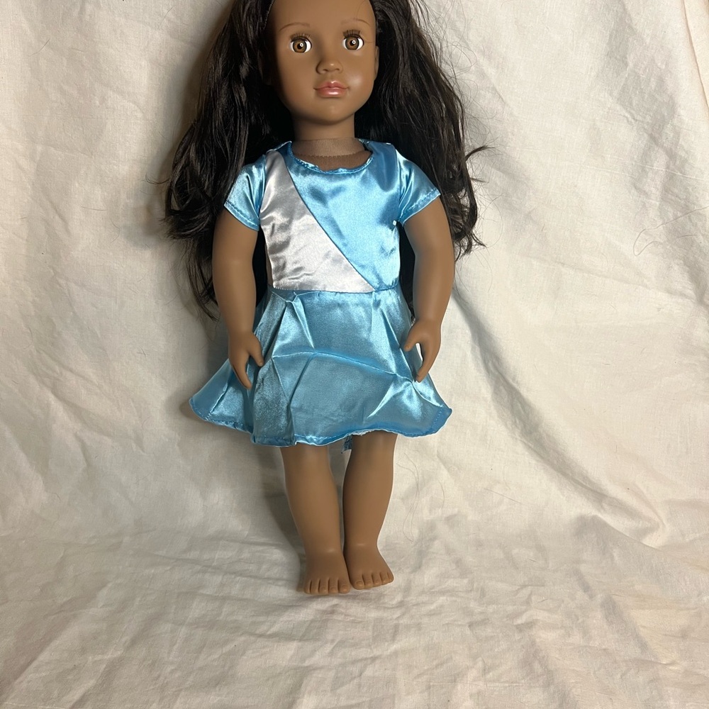Blue and White Dress for 18in Dolls